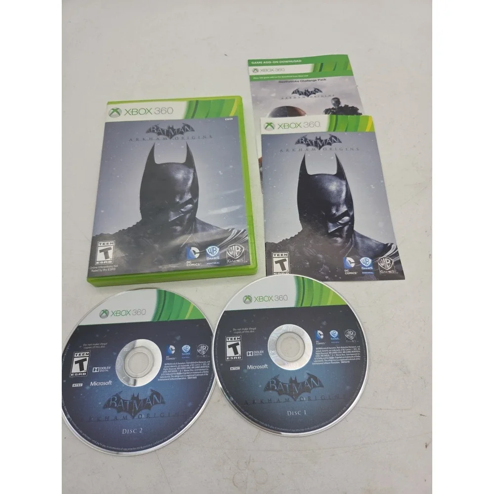 Batman: Arkham Origins (Microsoft Xbox 360, 2013) 2 Disc - Complete CIB- Tested